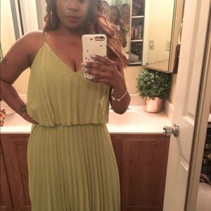 Green cocktail dress.